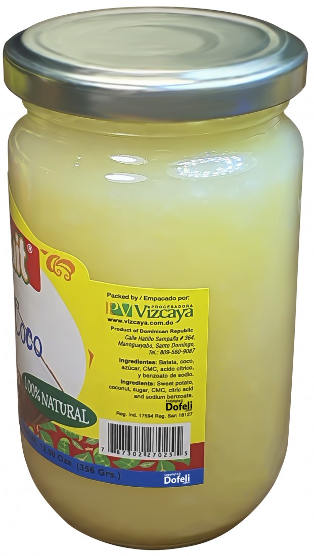 Batata y coco jam by Delifruit from the Dominican Republic, velvety and perfect for sweet dishes.